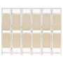 Biombo divisor de 6 paneles de tela color crema 210x165 cm de vidaXL, Divisores de ambientes - Ref: Foro24-338561, Precio: 10...