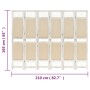 Biombo divisor de 6 paneles de tela color crema 210x165 cm de vidaXL, Divisores de ambientes - Ref: Foro24-338561, Precio: 10...