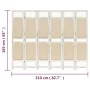 Biombo divisor de 6 paneles de tela color crema 210x165 cm de vidaXL, Divisores de ambientes - Ref: Foro24-338561, Precio: 10...