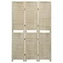 Biombo de 3 paneles de madera maciza de paulownia 105x165 cm de vidaXL, Divisores de ambientes - Ref: Foro24-338578, Precio: ...