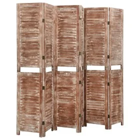 6-panel screen solid brown paulownia wood 210x165cm by vidaXL, Room dividers - Ref: Foro24-338585, Price: 141,05 €, Discount: %