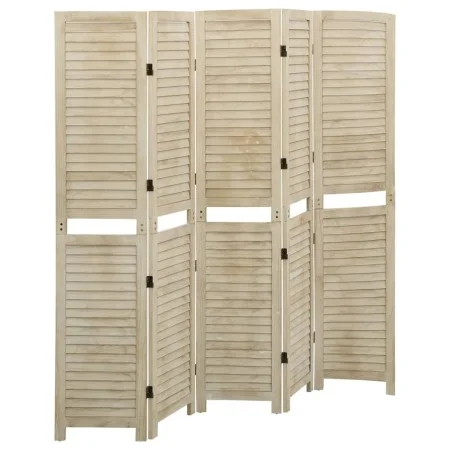 Biombo de 5 paneles de madera maciza de paulownia 175x165 cm de vidaXL, Divisores de ambientes - Ref: Foro24-338580, Precio: ...