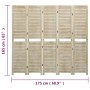 Biombo de 5 paneles de madera maciza de paulownia 175x165 cm de vidaXL, Divisores de ambientes - Ref: Foro24-338580, Precio: ...