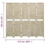 Biombo de 5 paneles de madera maciza de paulownia 175x165 cm de vidaXL, Divisores de ambientes - Ref: Foro24-338580, Precio: ...