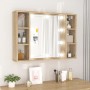 Mueble con espejo y luces LED roble Sonoma 76x15x55 cm de vidaXL, Tocadores de baño - Ref: Foro24-808858, Precio: 70,28 €, De...
