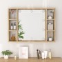 Mueble con espejo y luces LED roble Sonoma 76x15x55 cm de vidaXL, Tocadores de baño - Ref: Foro24-808858, Precio: 70,28 €, De...