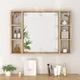 Mueble con espejo y luces LED roble Sonoma 76x15x55 cm de vidaXL, Tocadores de baño - Ref: Foro24-808858, Precio: 68,20 €, De...