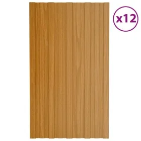 Dachpaneel aus verzinktem Stahl in Holzoptik, 12 Stück, 80x45 cm. von vidaXL, Decke - Ref: Foro24-317207, Preis: 62,99 €, Rab...