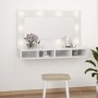Mueble con espejo y luces LED blanco brillante 90x31,5x62 cm de vidaXL, Tocadores de baño - Ref: Foro24-808897, Precio: 70,49...