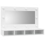 Mueble con espejo y luces LED blanco brillante 90x31,5x62 cm de vidaXL, Tocadores de baño - Ref: Foro24-808897, Precio: 70,49...