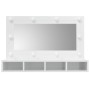 Mueble con espejo y luces LED blanco brillante 90x31,5x62 cm de vidaXL, Tocadores de baño - Ref: Foro24-808897, Precio: 70,49...
