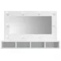 Mueble con espejo y luces LED blanco brillante 90x31,5x62 cm de vidaXL, Tocadores de baño - Ref: Foro24-808897, Precio: 69,53...
