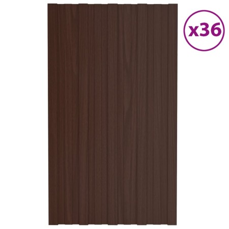 Panel para tejado acero galvanizado marrón 36 unidades 80x45 cm de vidaXL, Techo - Ref: Foro24-317206, Precio: 133,74 €, Desc...