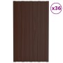 Panel para tejado acero galvanizado marrón 36 unidades 80x45 cm de vidaXL, Techo - Ref: Foro24-317206, Precio: 133,74 €, Desc...