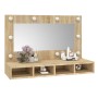 Mueble con espejo y luces LED color roble Sonoma 90x31,5x62 cm de vidaXL, Tocadores de baño - Ref: Foro24-808894, Precio: 60,...