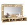 Mueble con espejo y luces LED color roble Sonoma 90x31,5x62 cm by vidaXL, bathroom vanities - Ref: Foro24-808894, Price: 60,0...