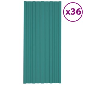 Panel para tejado acero galvanizado verde 36 unidades 100x45 cm de vidaXL, Techo - Ref: Foro24-317212, Precio: 160,06 €, Desc...