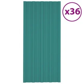 Panel para tejado acero galvanizado verde 36 unidades 100x45 cm de vidaXL, Techo - Ref: Foro24-317212, Precio: 155,79 €, Desc...