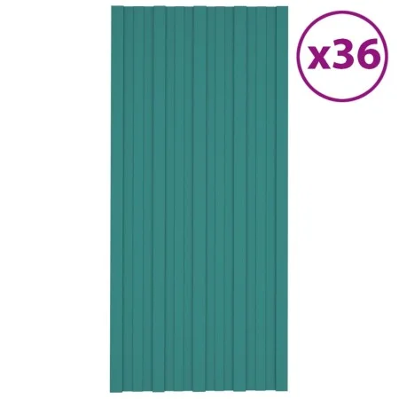 Panel para tejado acero galvanizado verde 36 unidades 100x45 cm de vidaXL, Techo - Ref: Foro24-317212, Precio: 155,79 €, Desc...