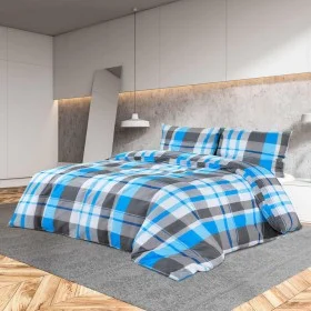 Juego de funda nórdica algodón azul y gris 225x220 cm de vidaXL, Fundas de nórdico - Ref: Foro24-136076, Precio: 23,95 €, Des...