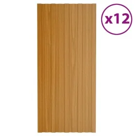 Panel de tejado acero galvanizado color madera 12 uds 100x45 cm de vidaXL, Techo - Ref: Foro24-317219, Precio: 76,08 €, Descu...