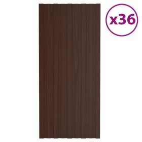 Braun verzinktes Stahldachpaneel 36 Einheiten 100x45 cm von vidaXL, Decke - Ref: Foro24-317218, Preis: 162,73 €, Rabatt: %