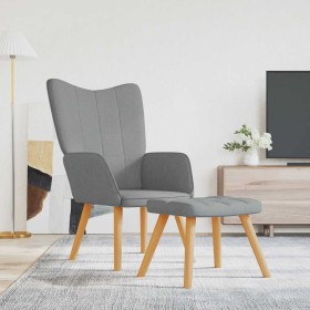 Sillón de relax con taburete tela gris claro en Sillones | Comprar online en Foru.es