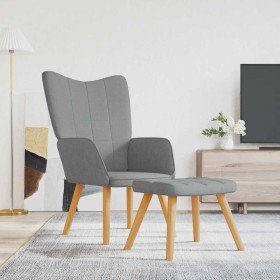 Sillón de relax con taburete tela gris claro en Sillones | Comprar online en Foru.es