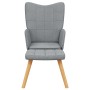 Sillón de relax con taburete tela gris claro en Sillones | Comprar online en Foru.es