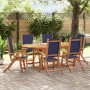 Juego comedor de jardín 7 pzas madera maciza acacia y textileno en Conjuntos de jardín | Comprar online en Foru.es