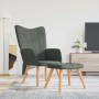 Silla de relajación con reposapiés de tela gris oscuro en Sillones | Comprar online en Foru.es