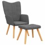 Silla de relajación con reposapiés de tela gris oscuro en Sillones | Comprar online en Foru.es