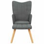 Silla de relajación con reposapiés de tela gris oscuro en Sillones | Comprar online en Foru.es