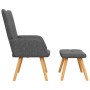 Silla de relajación con reposapiés de tela gris oscuro en Sillones | Comprar online en Foru.es