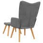 Silla de relajación con reposapiés de tela gris oscuro en Sillones | Comprar online en Foru.es