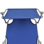 Tumbona plegable con toldo aluminio azul de vidaXL, Tumbonas - Ref: Foro24-47769, Precio: 58,69 €, Descuento: %