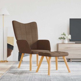 Sillón de relax con reposapiés tela marrón en Sillones | Comprar online en Foru.es