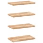 Estantes flotantes 4 uds madera acacia sin tratar 40x20x2 cm en Estanterías | Comprar online en Foru.es