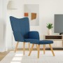 Silla de relajación con reposapiés tela azul en Sillones | Comprar online en Foru.es