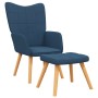 Silla de relajación con reposapiés tela azul en Sillones | Comprar online en Foru.es