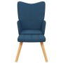 Silla de relajación con reposapiés tela azul en Sillones | Comprar online en Foru.es