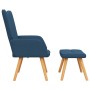 Silla de relajación con reposapiés tela azul en Sillones | Comprar online en Foru.es