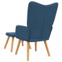 Silla de relajación con reposapiés tela azul en Sillones | Comprar online en Foru.es