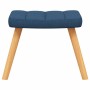Silla de relajación con reposapiés tela azul en Sillones | Comprar online en Foru.es