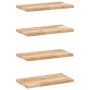Estantes flotantes 4 uds madera acacia sin tratar 60x20x2 cm en Estanterías | Comprar online en Foru.es