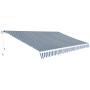 Toldo plegable de operación manual 500 cm azul y blanco en Toldos | Comprar online en Foru.es
