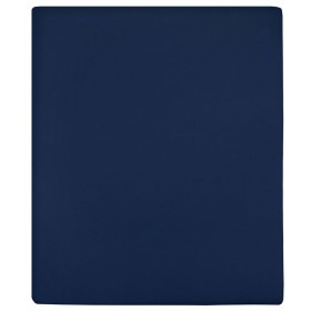 Sábanas bajeras jersey 2 uds algodón azul marino 140x200 cm de vidaXL, Sábanas - Ref: Foro24-136235, Precio: 25,18 €, Descuen...