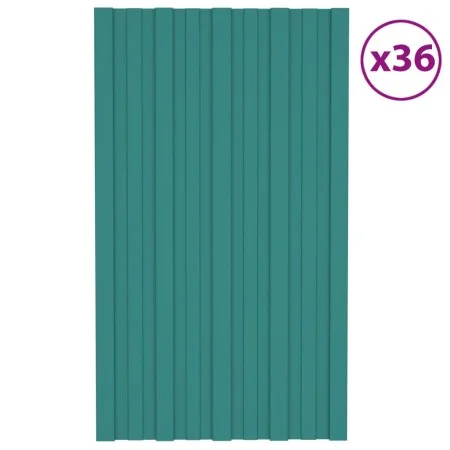 Grün verzinktes Stahldachpaneel 36 Einheiten 80x45 cm von vidaXL, Decke - Ref: Foro24-317200, Preis: 117,10 €, Rabatt: %