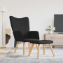 Sillón de relax con reposapiés tela negro en Sillones | Comprar online en Foru.es