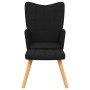 Sillón de relax con reposapiés tela negro en Sillones | Comprar online en Foru.es